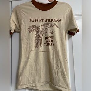 Vintage 1976 Wild Turkey Whiskey single stitch shirt.